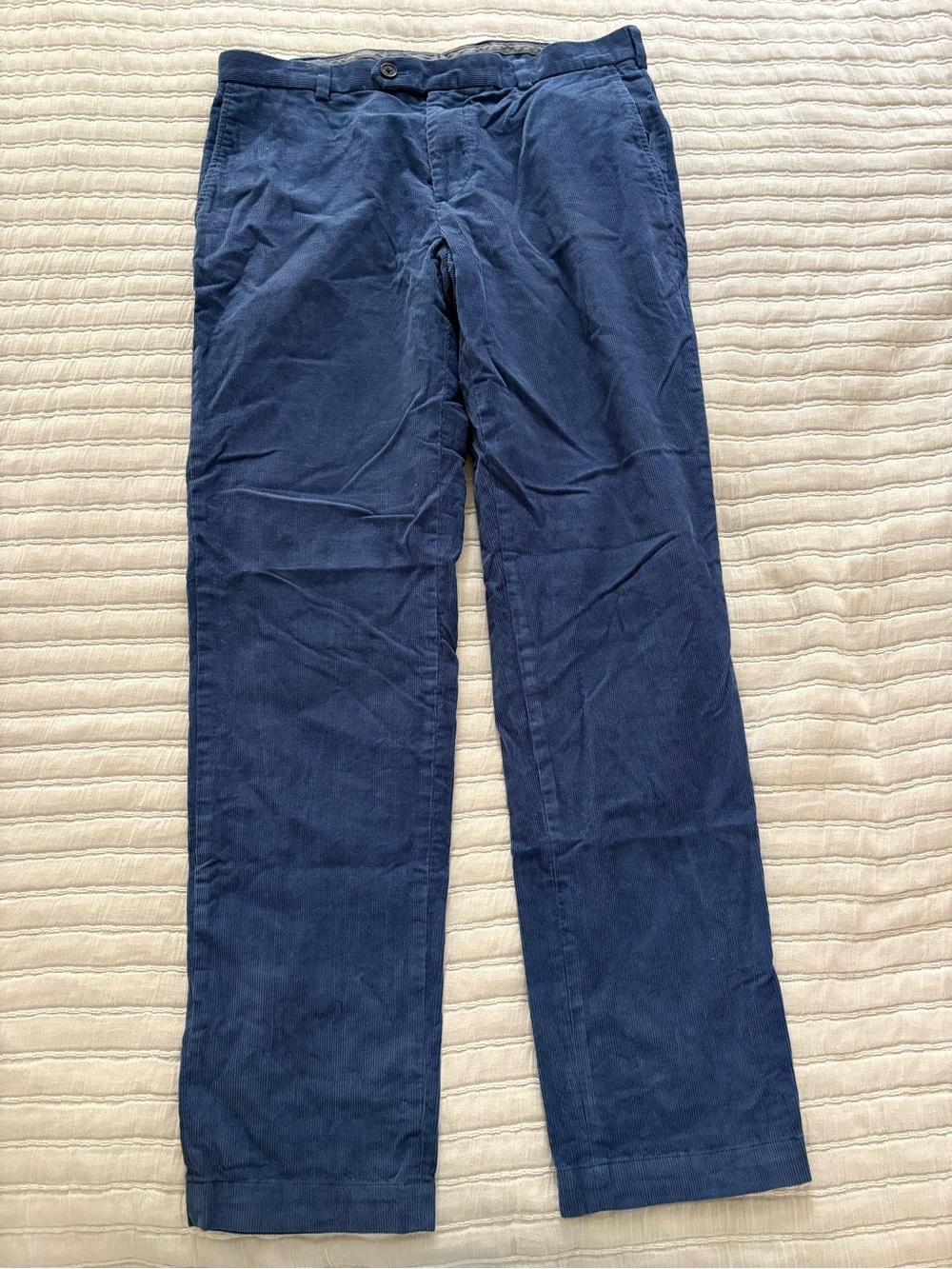 Brooks Brothers Corduroy Flat Front Blue Pants 100% Cotton Men’s W35 L34